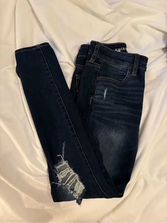 American Eagle Outfitters Denim - American Eagle Outfitters Dark Wash Distressed Skinny Jeans